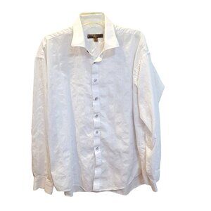 Blue Brand Men's 2X White 100% Cotton Long Sleeve Pearl Button Western Shirt